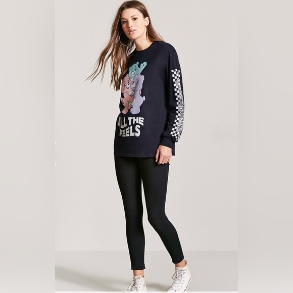 New Care bears graphic tee cotton pullover sweater long sleeves crewneck top - Picture 2 of 8